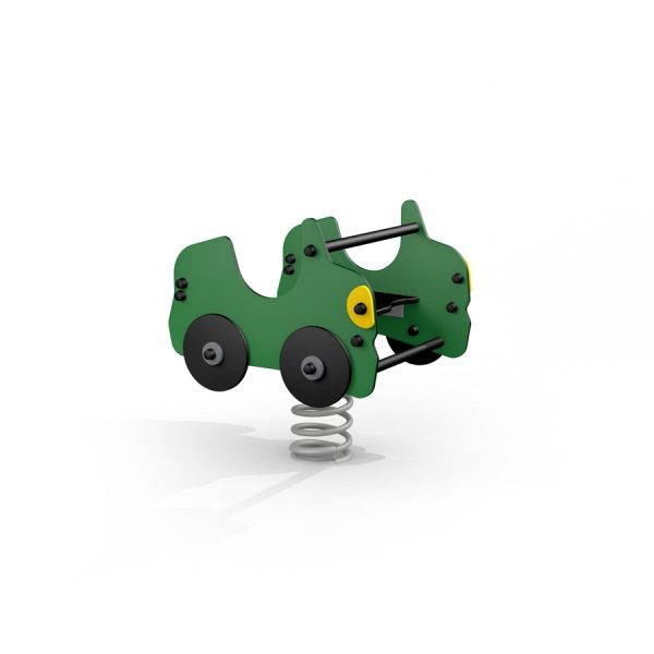 Équipement de terrain de jeu à ressort Double Auto vert.
