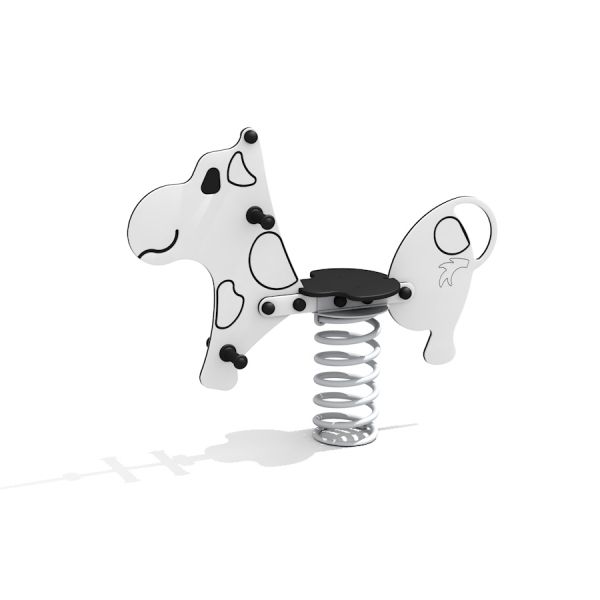Cow rocking bascule à ressort pour aires de jeux.
