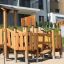 Rubik Modern Nature wooden playhouse with slide, structure de jeu extérieure.
