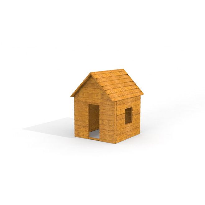 Maison de jeu en bois Nature Playhouse pour enfants avec toit en pente et petite fenêtre.