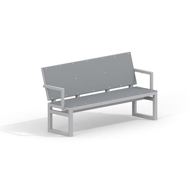 Kyoto Sofa HPL gris moderne avec cadre en métal.