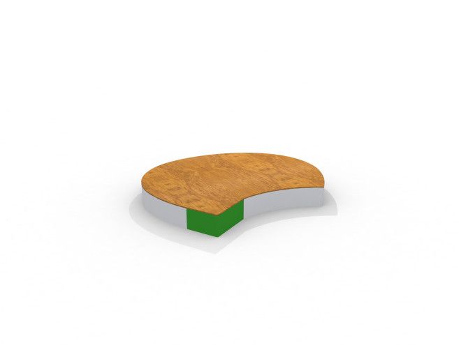 Siège de aire de jeux InsideOut Arena SCENE avec dessus en bois et accent vert.