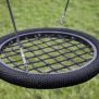Single Swing (BNS 90cm) balançoire ronde en corde noire pour aire de jeux.