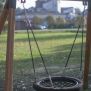 Single Swing (BNS 90cm) balançoire ronde suspendue avec cadre en bois pour aire de jeux.