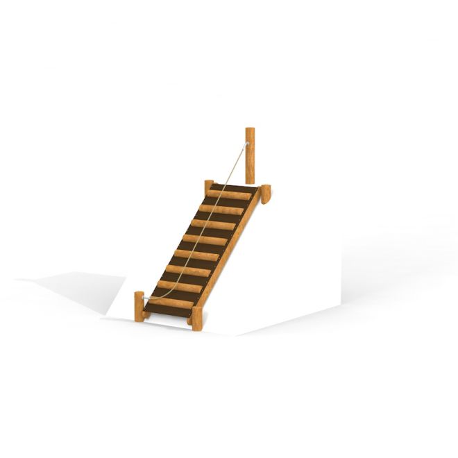 Structure d'escalade en bois Hill Stairs Nature pour terrain de jeu.