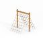 V-shape Net wooden playhouse filet d’escalade avec cadre en bois et maille en corde pour aires de jeux
