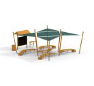 Outdoor Classroom (w/ Wooden Benches, Sunshades, Blackboard & Plant Pots)