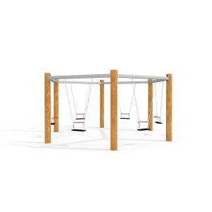 Balançoire hexagonale en bois Nature