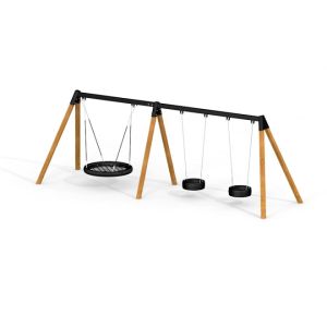 Balançoire Triple 2+1 nid d'oiseau Ø120cm
