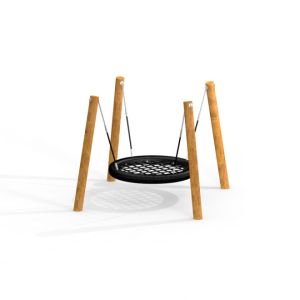 Balançoire 4 pôles nid d'oiseau Ø 120cm Nature